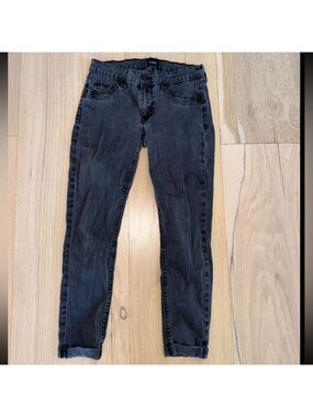 Hudson Jeans Black Cuffed Jeans Zipper Fly Size 27